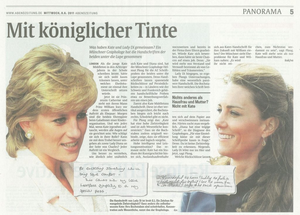 Graphologie: Abendzeitung München: Mit königlicher Tinte
